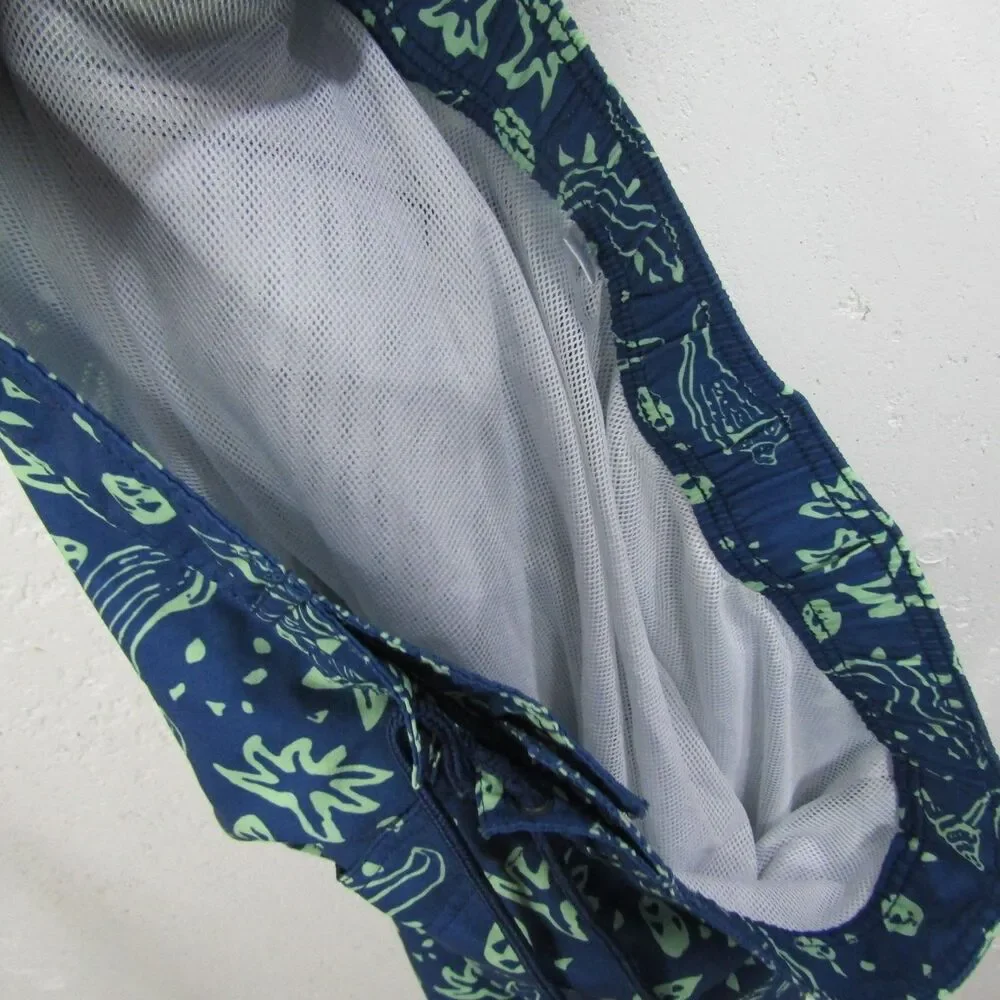 Southern Tide Skipjack Men's XL Swim Trunks Navy Blue Green Sea Life 8